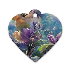 Abstract Blossoms  Dog Tag Heart (one Side) by Internationalstore