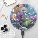 Abstract Blossoms  Wireless Fast Charger(White) Front