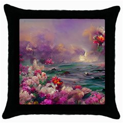 Abstract Flowers  Throw Pillow Case (black) by Internationalstore