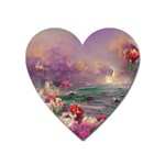 Abstract Flowers  Heart Magnet Front