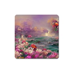 Abstract Flowers  Square Magnet by Internationalstore