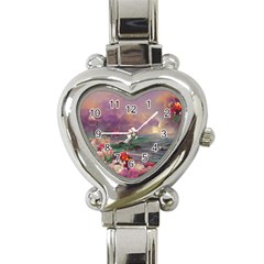 Abstract Flowers  Heart Italian Charm Watch by Internationalstore