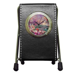 Abstract Flowers  Pen Holder Desk Clock by Internationalstore