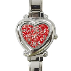 Christmas Pattern Heart Italian Charm Watch by Valentinaart