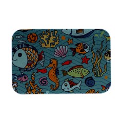 Cartoon Underwater Seamless Pattern With Crab Fish Seahorse Coral Marine Elements Open Lid Metal Box (silver)   by uniart180623