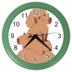 Capybara Art T- Shirt Capybara Pile - A Cute Stack Of Capybaras T- Shirt Yoga Reflexion Pose T- Shirtyoga Reflexion Pose T- Shirt Color Wall Clock by hizuto