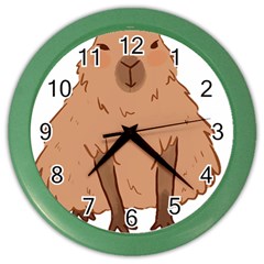 Capybara Art T- Shirt Cute Capybara Art T- Shirt Yoga Reflexion Pose T- Shirtyoga Reflexion Pose T- Shirt Color Wall Clock by hizuto