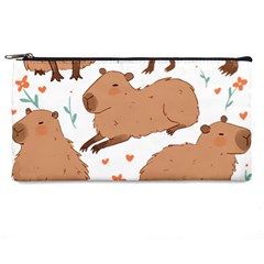 Capybara Art T- Shirt Cute Capybaras Illustration T- Shirt Yoga Reflexion Pose T- Shirtyoga Reflexion Pose T- Shirt Pencil Case by hizuto