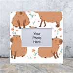 Capybara Art T- Shirt Cute Capybaras Illustration T- Shirt Yoga Reflexion Pose T- Shirtyoga Reflexion Pose T- Shirt White Box Photo Frame 4  x 6  Front