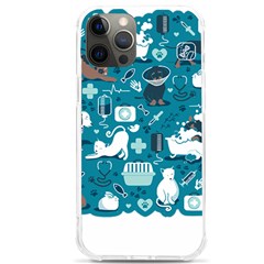 Veterinarian Medicine T- Shirt Veterinary Medicine, Happy And Healthy Friends    Turquoise Backgroun Iphone 12 Pro Max Tpu Uv Print Case by ZUXUMI