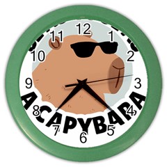 Capybara T- Shirt Be As Cool As A Capybara- A Cute Funny Capybara Wearing Sunglasses T- Shirt Yoga Reflexion Pose T- Shirtyoga Reflexion Pose T- Shirt Color Wall Clock by hizuto