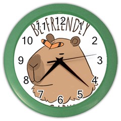 Capybara T- Shirt Be Nice Be Friendly Be A Capybara T- Shirt Yoga Reflexion Pose T- Shirtyoga Reflexion Pose T- Shirt Color Wall Clock by hizuto