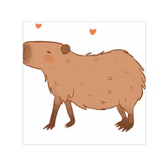 Capybara T- Shirt Cute Capybara Illustration T- Shirt (1) Yoga Reflexion Pose T- Shirtyoga Reflexion Pose T- Shirt Square Satin Scarf (30  X 30 ) by hizuto