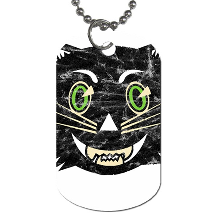 Vintage Halloween Black Cat T- Shirt Vintage Halloween Black Cat T- Shirt Dog Tag (One Side)