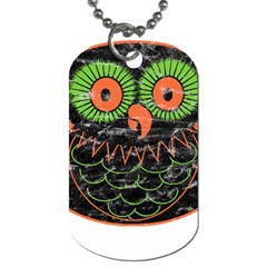 Vintage Halloween Owl T- Shirt Vintage Halloween Owl T- Shirt Dog Tag (one Side) by ZUXUMI