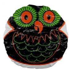 Vintage Halloween Owl T- Shirt Vintage Halloween Owl T- Shirt Large 18  Premium Round Cushions by ZUXUMI