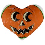 Vintage Halloween Pumpkin T- Shirt Vintage Halloween Pumpkin T- Shirt Large 19  Premium Heart Shape Cushions Back