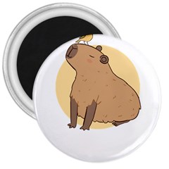 Capybara T- Shirt Cute Gentlemen Capybara T- Shirt Yoga Reflexion Pose T- Shirtyoga Reflexion Pose T- Shirt 3  Magnets by hizuto