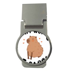 Capybara T- Shirt Cute Gentlemen Capybara T- Shirt Yoga Reflexion Pose T- Shirtyoga Reflexion Pose T- Shirt Money Clips (round)  by hizuto