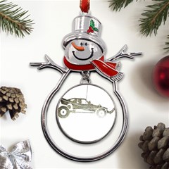 Vintage Rc Cars T- Shirt Vintage Modelcar Retro Rc Buggy Racing Cars Addict T- Shirt (1) Metal Snowman Ornament by ZUXUMI