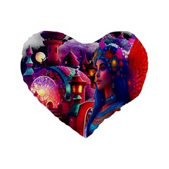 Fantasy Arts  Standard 16  Premium Flano Heart Shape Cushions by Internationalstore