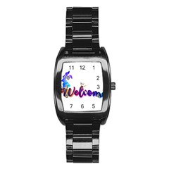 Arts Stainless Steel Barrel Watch by Internationalstore