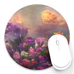 Floral Blossoms  Round Mousepad by Internationalstore