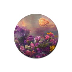 Floral Blossoms  Rubber Coaster (round) by Internationalstore