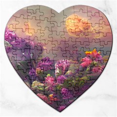 Floral Blossoms  Jigsaw Puzzle (heart) by Internationalstore