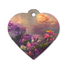 Floral Blossoms  Dog Tag Heart (one Side) by Internationalstore