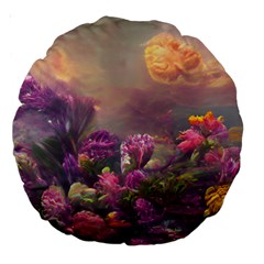 Floral Blossoms  Large 18  Premium Round Cushions by Internationalstore