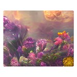 Floral Blossoms  Two Sides Premium Plush Fleece Blanket (Large) 80 x60  Blanket Front