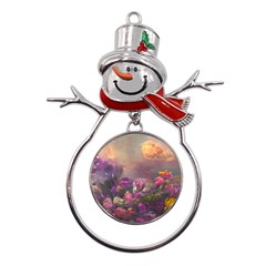 Floral Blossoms  Metal Snowman Ornament by Internationalstore