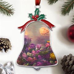 Floral Blossoms  Metal Holly Leaf Bell Ornament by Internationalstore