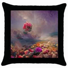 Floral Blossoms  Throw Pillow Case (black) by Internationalstore