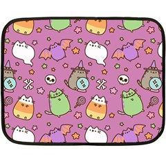 Pusheen Cat Two Sides Fleece Blanket (mini) by Pakjumat