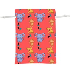 Elephant Monkey Dog Cartoon Lightweight Drawstring Pouch (xl) by Pakjumat