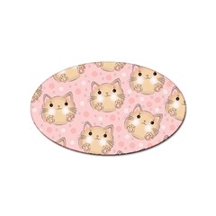 Cat Pattern Pink Cartoon Sticker (oval) by Pakjumat