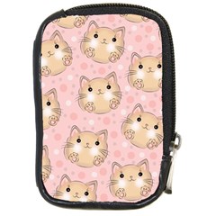 Cat Pattern Pink Cartoon Compact Camera Leather Case by Pakjumat