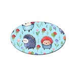 Hedgehogs Animal Sticker Oval (100 pack) Front