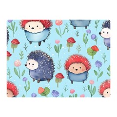 Hedgehogs Animal Two Sides Premium Plush Fleece Blanket (mini) by Pakjumat