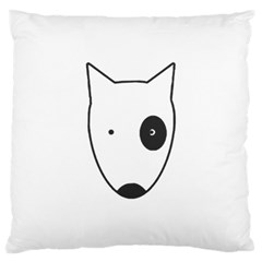 Bull Terrier T- Shirt White Look Calm Bull Terrier 18 T- Shirt (1) Large Cushion Case (one Side) by EnriqueJohnson