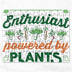 Calligraphy T- Shirt Calligraphy Enthusiast Powered By Plants Vegan T- Shirt Rectangular Jigsaw Puzzl by EnriqueJohnson