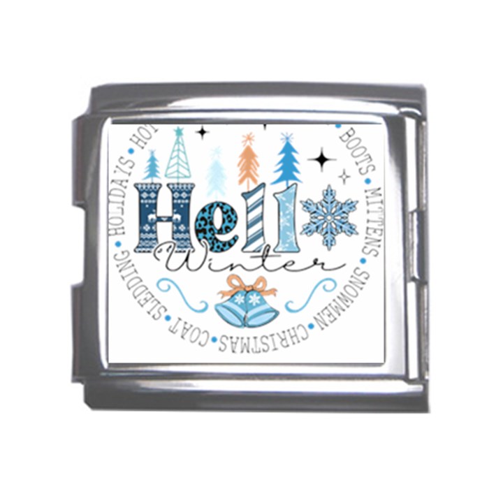 Winter Season T- Shirt Hello Winter T- Shirt Mega Link Italian Charm (18mm)