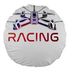 Drone Racing Gift T- Shirt Distressed F P V Drone Racing Drone Racer Pilot Pattern T- Shirt (2) Large 18  Premium Round Cushions by ZUXUMI