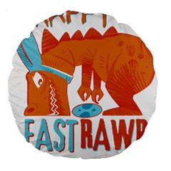 Easter Dinosaur T- Shirt Happy East Rawr T- Rex Dinosaur Easter Bunny T- Shirt Large 18  Premium Round Cushions by ZUXUMI