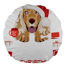 English Cocker Spaniel T- Shirt English Cocker Spaniel Merry Christmas T- Shirt (7) Large 18  Premium Round Cushions by ZUXUMI