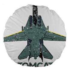 F14 Tomcat Fighter Jet T- Shirt F14 Tomcat Comic Drawing Quote T- Shirt (2) Large 18  Premium Round Cushions by ZUXUMI