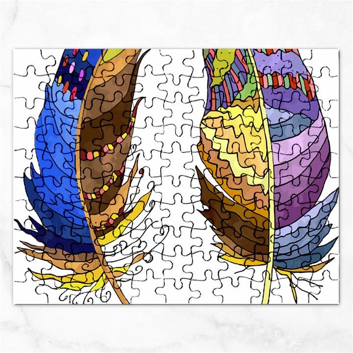 Feathers Design T- Shirtfeathers T- Shirt Rectangular Jigsaw Puzzl