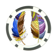 Feathers Design T- Shirtfeathers T- Shirt Poker Chip Card Guard by ZUXUMI